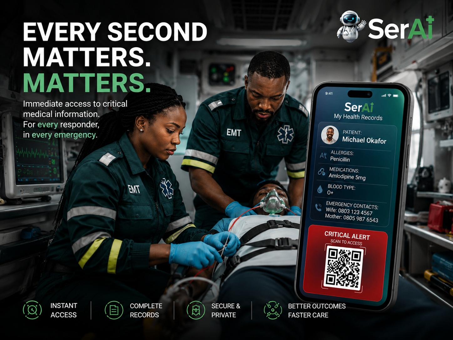 Emergency patient profile screen preview